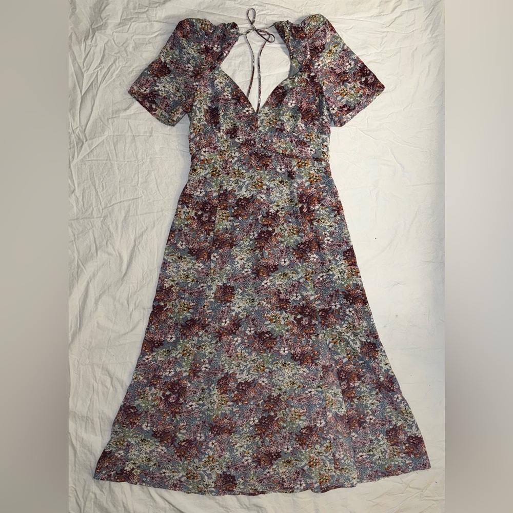 Floret Studios Floral V-Neck Maxi Dress Size Large